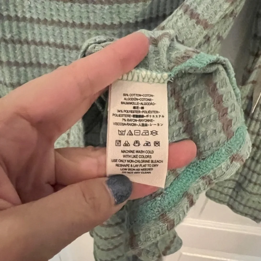 FREE PEOPLE S Auntie Em Peplum Thermal in Seafoam